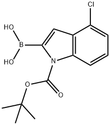 1-Boc-4-氯吲哚-2-硼酸 结构式