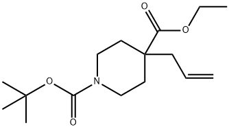 1-Boc-4-烯丙基-4-哌啶甲酸乙酯 结构式