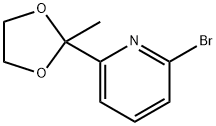 2-溴-6-(2-甲基-1,3-二氧戊烷-2-基)吡啶 结构式