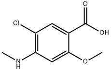 5-氯-2-甲氧基-4-(甲氨基)苯甲酸 结构式