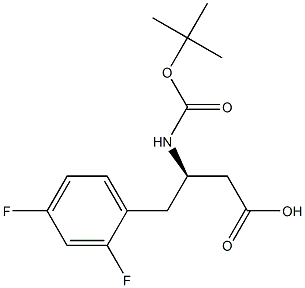 (R)-3-((叔丁氧基羰基)氨基)-4-(2,4-二氟苯基)丁酸 结构式