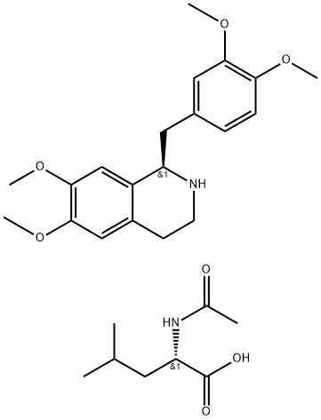 R-四氢碱-N-乙酰-L-亮氨酸盐 结构式