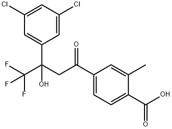 4-(3-(3,5-二氯苯基)-4,4,4-三氟-3-羟基丁酰基)-2-甲基苯甲酸 结构式