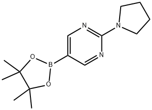 2-(吡咯烷-1-基)嘧啶-5-硼酸频那醇酯 结构式