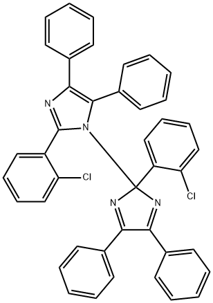 2,2'-双(2-氯苯基)-4,4',5,5'-四苯基-1,2'-联咪唑 结构式