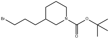 3-(3-溴丙基)-哌啶-1-甲酸叔丁酯 结构式