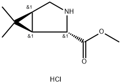 (1R,2S,5S)-6,6-二甲基-3-氮杂双环[3,1,0]己基-2-羧酸甲酯盐酸盐 结构式