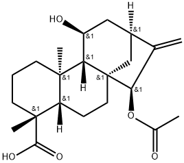 ent-15α-乙酰氧基-11α-羟基贝壳杉-16-烯-19-酸 结构式
