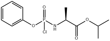 N-[P(S)-氯-苯氧基-氧化磷基]-L-丙氨酸异丙酯 结构式