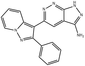 5-(2-苯基吡唑并[1,5-a]吡啶-3-基)-1H-吡唑并[3,4-c]哒嗪-3-胺 结构式