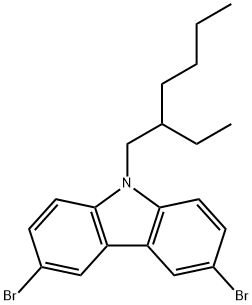 3,6-二溴-9-(2-乙基己基)咔唑 结构式