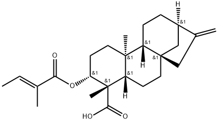 3-β-巴豆酰基氧基-等效-贝壳杉-16-烯酸 结构式