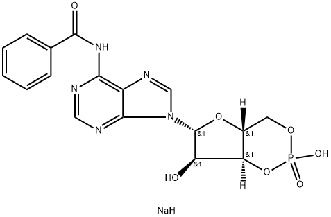 N6-苯甲酰基环腺苷酸钠盐 结构式