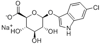 6-氯-3-吲哚基-β-D-吡喃葡萄糖醛酸钠盐 结构式