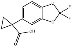 1-(2,2-二氟苯并[d][1,3]二氧戊环-5-基)环丙甲酸 结构式