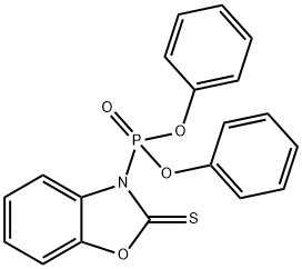 (2,3-二氢-2-硫酮-3-苯并恶唑)膦酸二苯酯 结构式