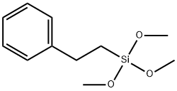三甲氧基(苯乙基)硅烷(1-苯乙基-和2-苯乙基-的混合物) 结构式