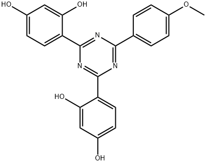 4,4'-(6-(4-甲氧基苯基)-1,3,5-三嗪-2,4-二基)双(苯-1,3-二醇) 结构式