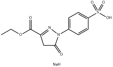 1-(4-磺酸基苯基)-3-羧酸乙酯基-5-吡唑啉酮钠盐 结构式