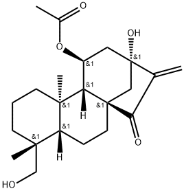 叶含乙酰瘿花香茶菜素A 结构式