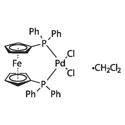 1,1'-双(二苯膦基)二茂铁二氯化钯(II)二氯甲烷复合物 结构式
