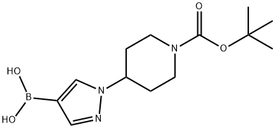 1-(1-BOC-哌啶)吡唑-4-硼酸 结构式