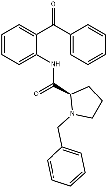 (R)-N-(2-苯甲酰基苯基)-1-苄基吡咯烷-2-甲酰胺 结构式