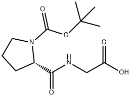 1-叔丁氧羰基-L-脯氨酰-甘氨酸 结构式