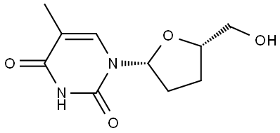 3'-脱氧胸腺嘧啶核苷 结构式