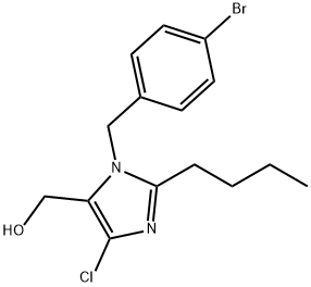 3-(4-溴苄基)-2-丁基-5-氯-4-咪唑甲醇 结构式