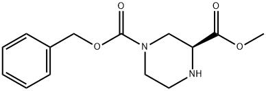 (S)-4-N-Cbz-哌嗪-2-甲酸甲酯 结构式