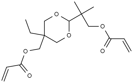 5-乙基-5-(羟甲基)-β,β-二甲基-1,3-二氧六环-2-乙醇二丙烯酸酯 结构式