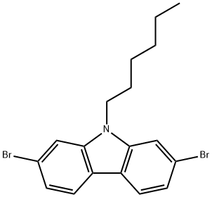 2,7-二溴-9-己基咔唑 结构式