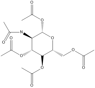 β-D-葡萄糖胺五乙酸酯 结构式