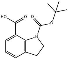 N-Boc-吲哚啉-7-羧酸 结构式