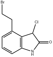 4-(2-溴乙基)-3-氯吲哚啉-2-酮 结构式