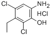6-氨基-2,4-二氯-3-乙基苯酚盐酸盐 结构式