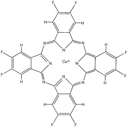 2,3,9,10,16,17,23,24-八氟酞菁铜(II) 结构式