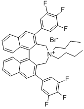 (11bS)-(+)-4,4-二丁基-4,5-二氢-2,6-双(3,4,5-三氟苯基)-3H-二萘2,1-c:1′,2′-e氮杂卓溴化物 结构式