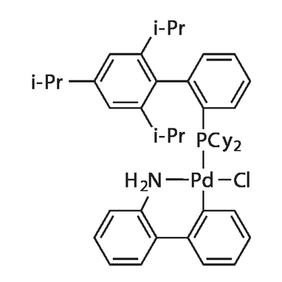 氯(2-二环己基膦基-2,4,6-三异丙基-1,1-联苯基)[2-(2-氨基-1,1-联苯)]钯(II) 结构式