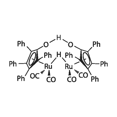 1-羟基四苯基环戊二烯基(四苯基-2,4-环戊二烯基-1-酮)-μ-羟基四羰基二钌(II) 结构式