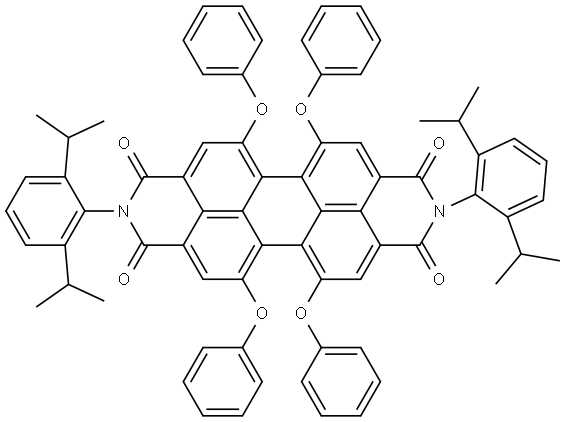 N,N'-双(2,6-二异丙基苯基)-1,6,7,12-四苯氧基-3,4,9,10-苝四甲酰二亚胺 结构式