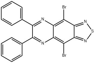 4,9-二溴-6,7-二苯基-苯并[1,2,5]噻二唑并[3,4-G]喹喔啉 结构式