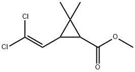 3-(2,2-二氯乙烯基)-2,2-二甲基环丙烷羧酸甲酯 结构式