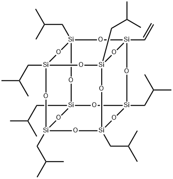 1-乙烯基-3,5,7,9,11,13,15-异丁基五环-[9.5.1.13,9.15,15.17,13]八硅氧烷 结构式