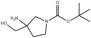 1-Boc-3-氨基-3-(羟甲基)吡咯烷 结构式