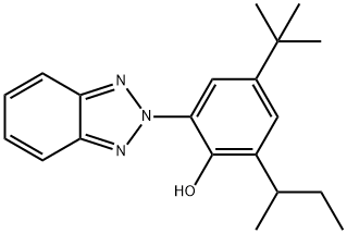 2-(2H-苯并[d][1,2,3]三唑-2-基)-6-(仲丁基)-4-(叔丁基)苯酚 结构式