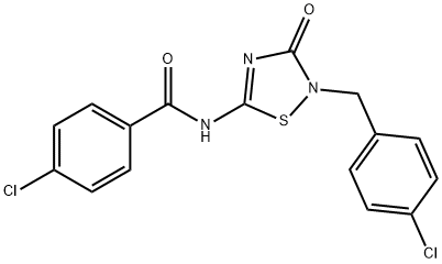 4-氯-N-(2-(4-氯苄基)-3-氧代-2,3-二氢-1,2,4-噻二唑-5-基)苯甲酰胺 结构式