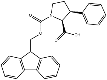 Fmoc-顺式-DL-3-苯基脯氨酸 结构式