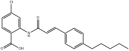 2-(对戊基肉桂酰)氨基-4-氯苯甲酸 结构式